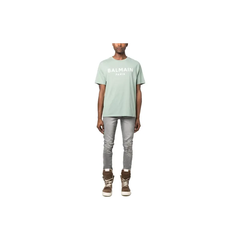 BALMAIN T-Shirts Unisex Aqua Green-1