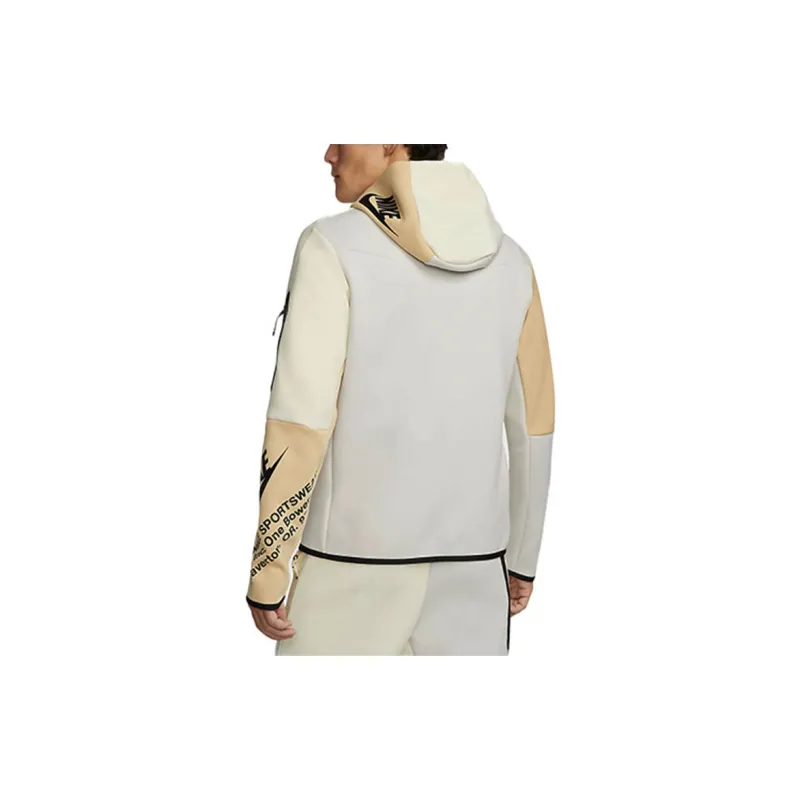 Nike Sportswear Tech Fleece Printed Full-Zip Hoodie Light Bone/Coconut Milk/Sesame/Black-2