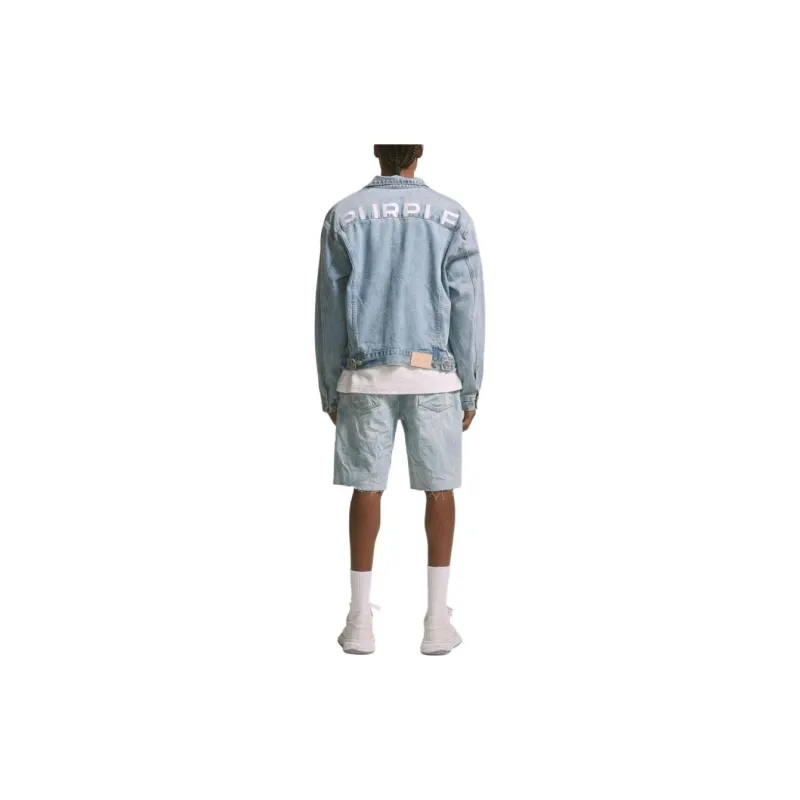 PURPLE BRAND Logo embroidered Denim Jacket-2