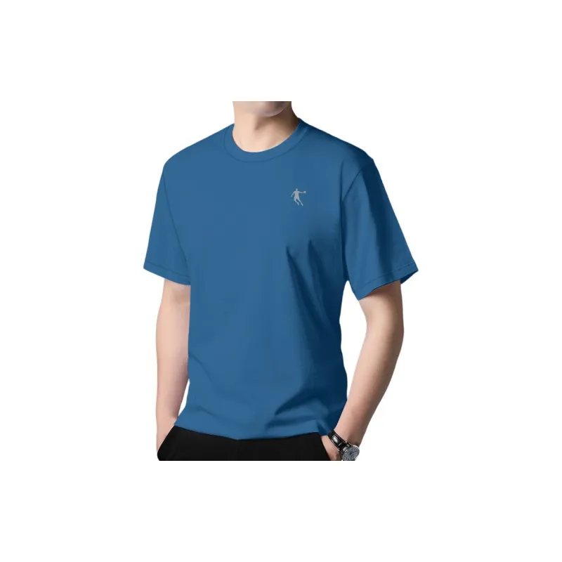QIAODAN Drop Shoulder Sleeve T Shirt Men's Caihe Blue-2