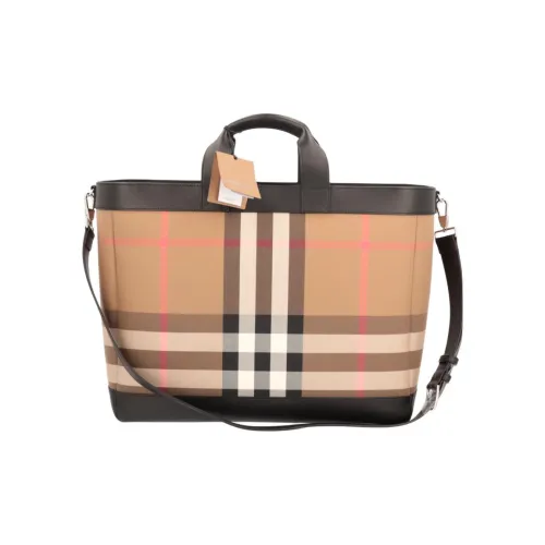 Burberry Canvas Tote Bag, Shopping Bag, Shoulder Bag, Crossbody Bag, Handbag Women's Beige & Black