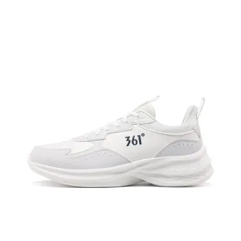361° Non-slip Wear-resistant Shock Absorption Low-Top Casual Running Shoes Men's White Gray