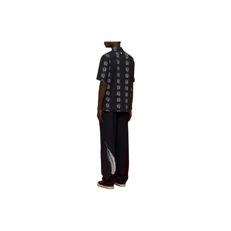 Marcelo Burlon Feather Print Wide leg Tailored Trousers-2