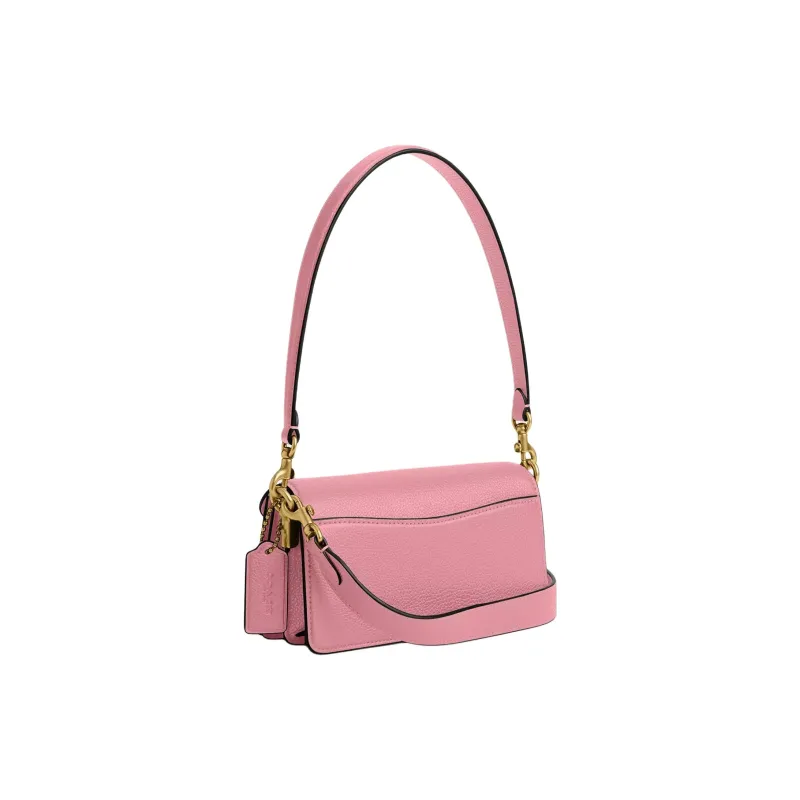 COACH Tabby Polished Pebble Leather Portable Crossbody Bag, Shoulder Bag Trumpets Women's Pink-1