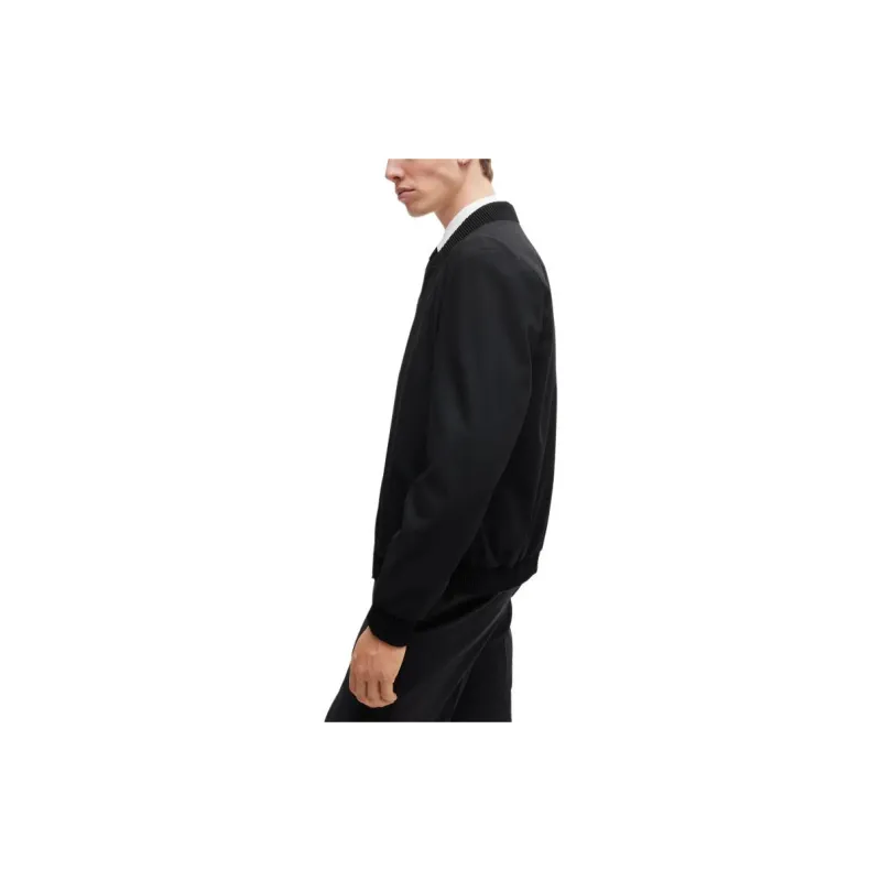 HUGO BOSS Slim-Fit Jacket In Performance-Stretch Cloth Jackets Coats Men's Black-4