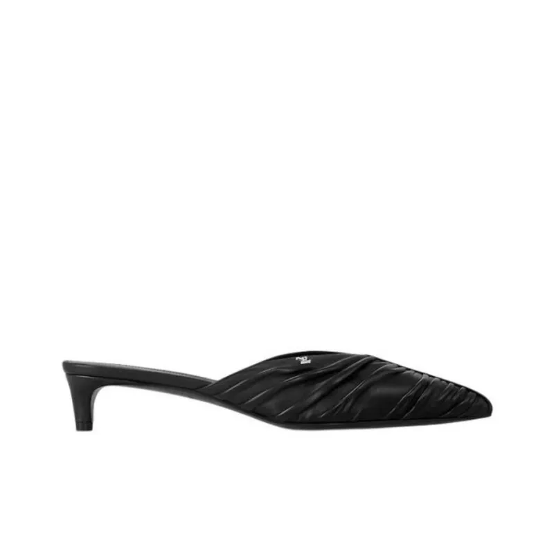 LOUIS VUITTON Closed Toe Slippers 3.5cm Women's Black-1
