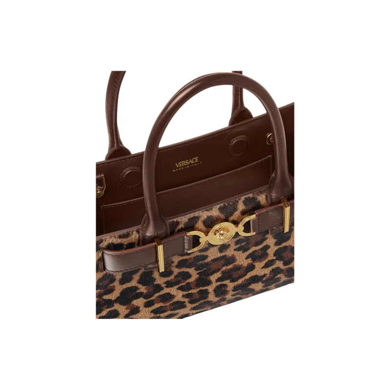 VERSACE Medusa '95 Calf Hair Leather One Shoulder Handbags Women's Leopard Print-4