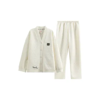 FENTENG Pajama Set Women's Beige Apricot
