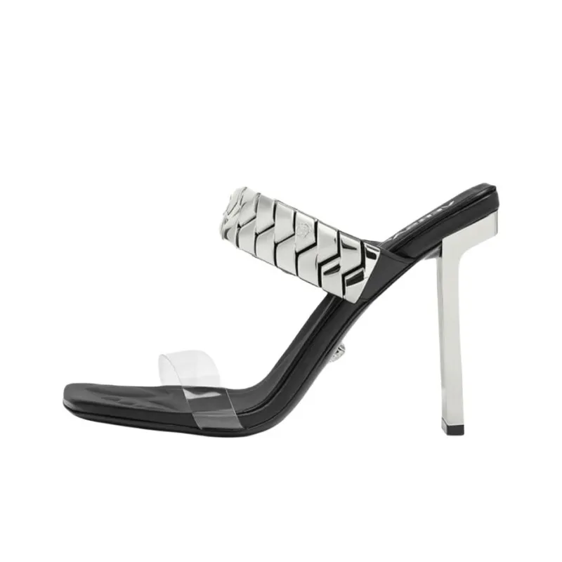 VERSACE Slide Slippers 10.5cm Women's Silver-0