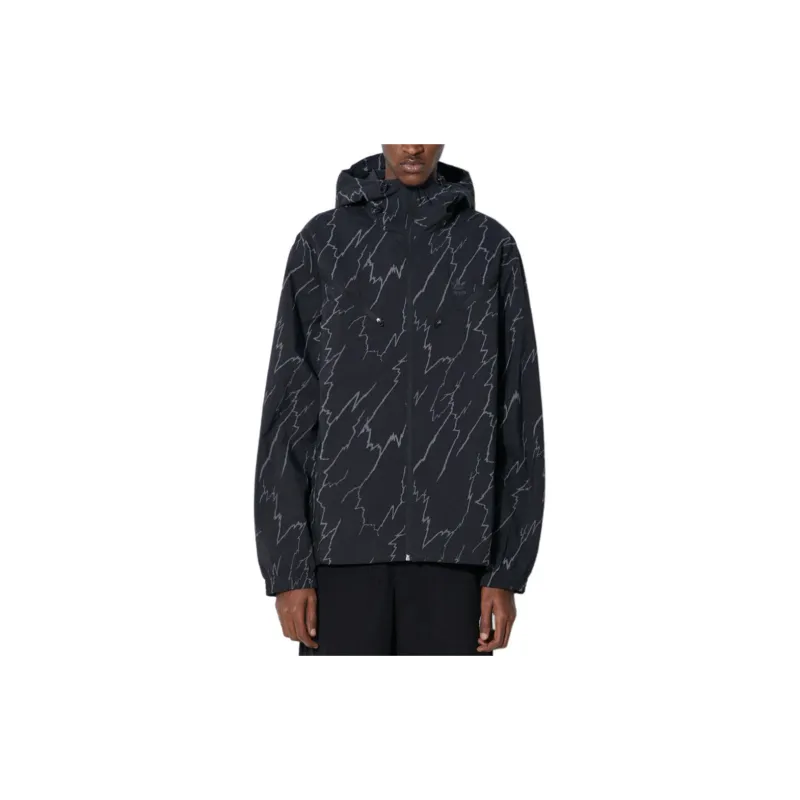 Adidas Originals Montreal Print Windbreaker Jackets Coats Men's Black-3