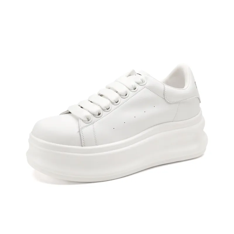 D FUSE SCANDINAVIA White Sneakers Anti Slip And Wear Resistant Lightweight Low Top Skateboard Shoes Women's-1