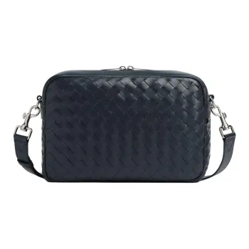 Bottega Veneta Grained Leather Camera Bag Shoulder Bag Crossbody Bag Medium Size Men's Dark Blue
