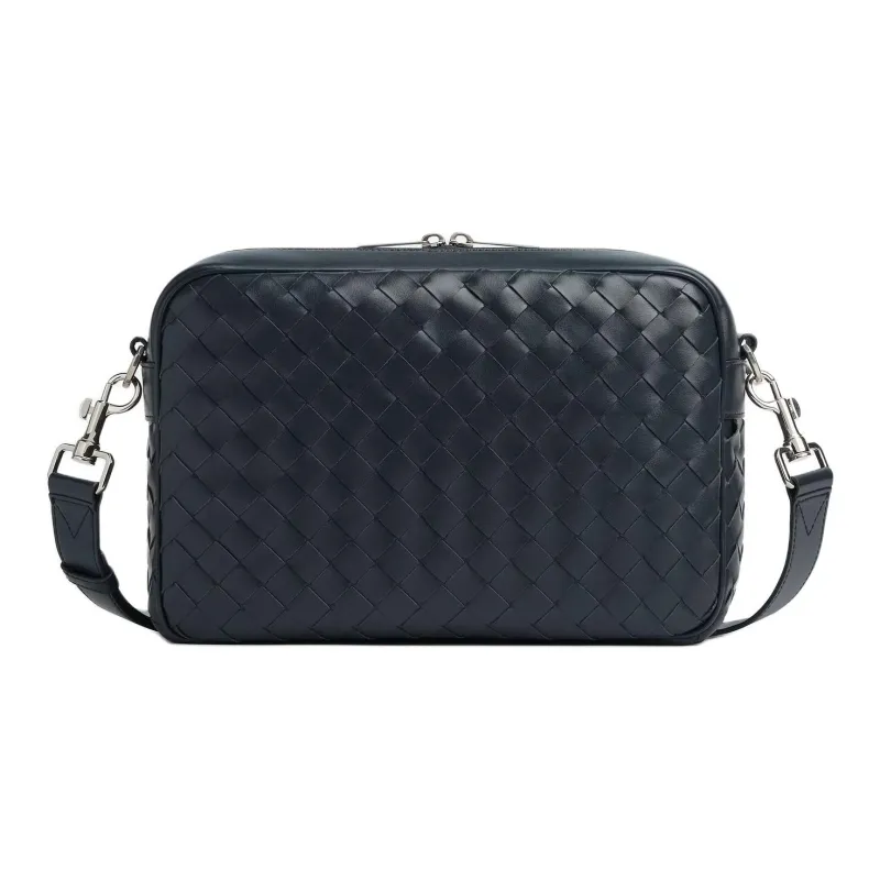 Bottega Veneta Grained Leather Camera Bag Shoulder Bag Crossbody Bag Medium Size Men's Dark Blue-0