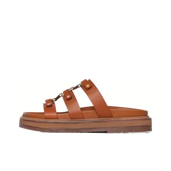 CELINE Slide Slippers Women's Brown