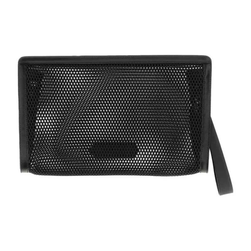 TOM FORD Logo Patch Mesh Zipped Clutch Bag-1