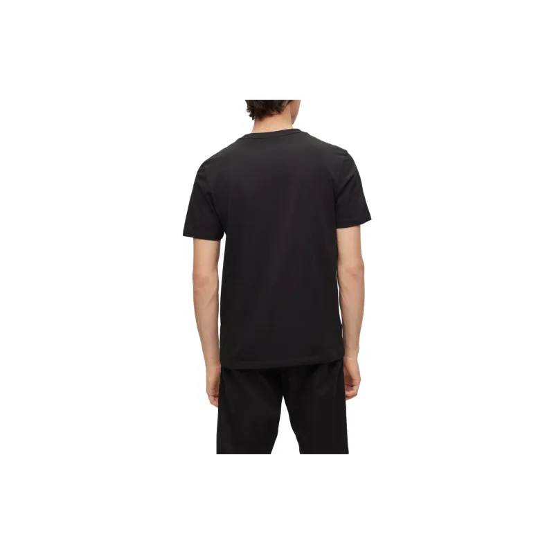 HUGO BOSS Pattern Letter Print Crew Neck Short-Sleeved T-Shirt Men's Black-3
