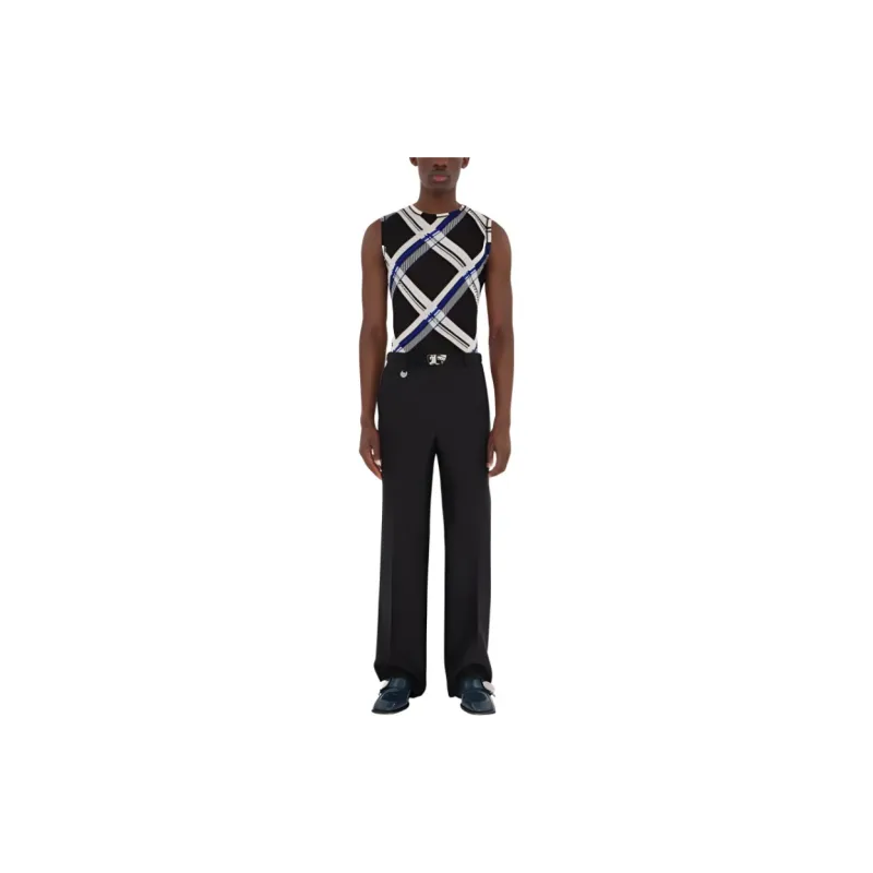 Burberry Checked Ribbed Knit Sleeveless Top-3