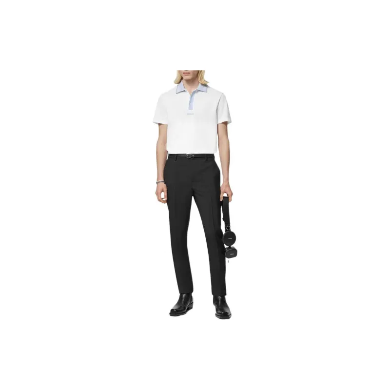 VERSACE Greca Collar Short Sleeved Polo Shirt-1