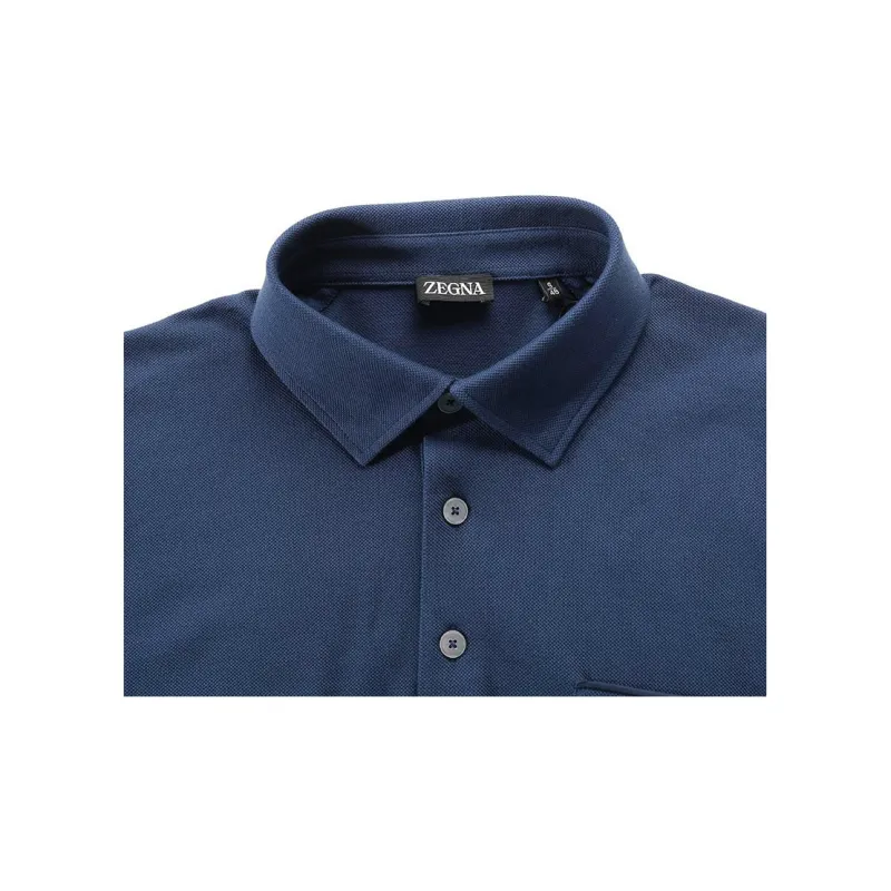 Zegna SS24 Polo Shirt Men's Workwear Blue-3
