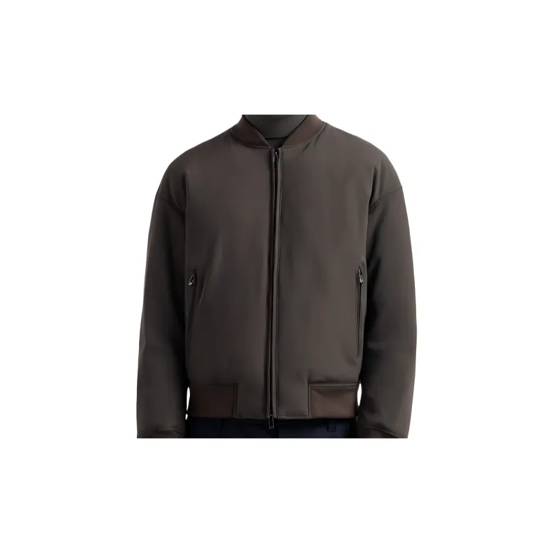 EMPORIO ARMANI Zipped Bomber Jacket In Technical Stretch Nylon-4