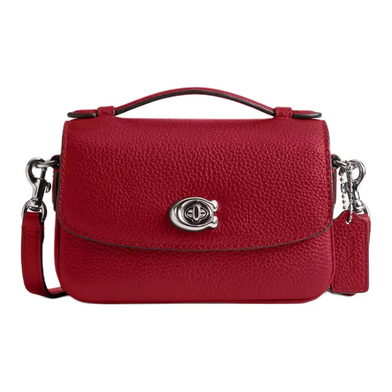COACH Cassie High-Quality Pebbled Leather Shoulder Bag Crossbody Bag Handbag Women's Ruby-0