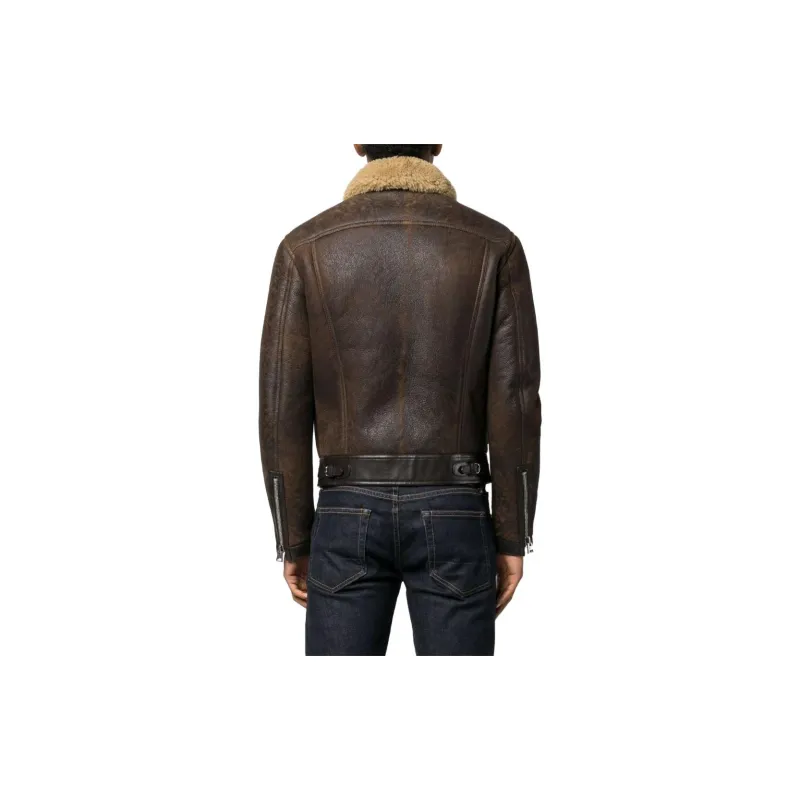 TOM FORD Leather Jackets Men Umber-2