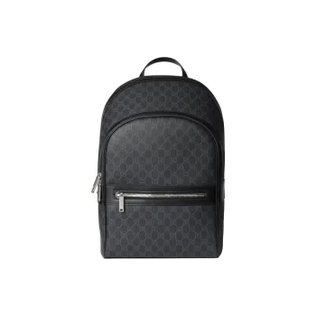 GUCCI Supreme Canvas Backpack Men's Gray & Black
