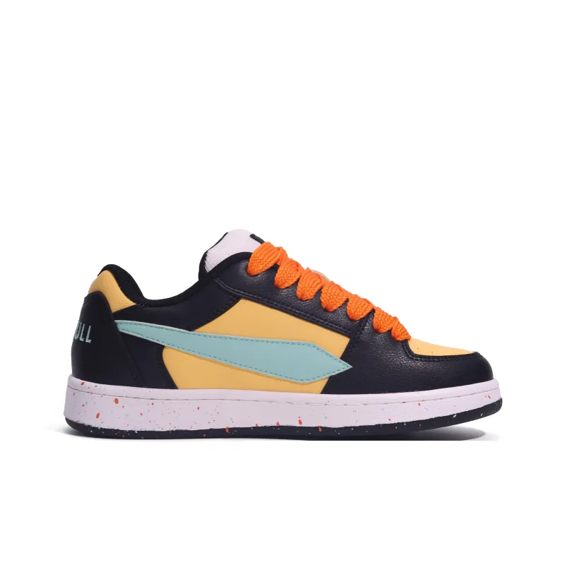GLO BULL Skateboard Shoes Unisex Low Top Black Yellow Orange-1