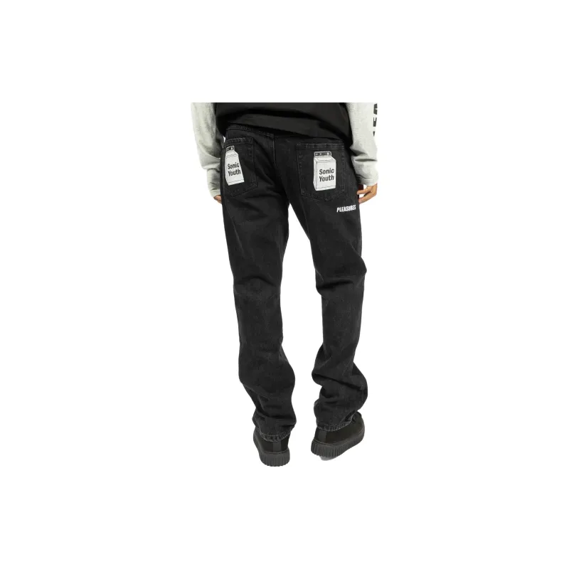 PLEASURES X Sonic Youth Washing Machine Denim Pants-3