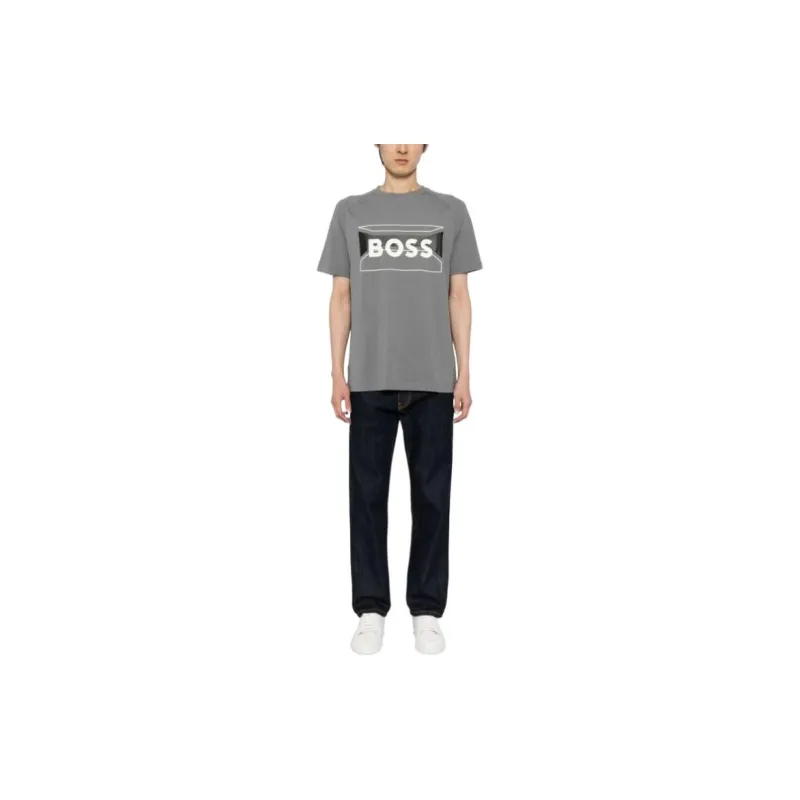 HUGO BOSS Logo Printed Crewneck T Shirt-1