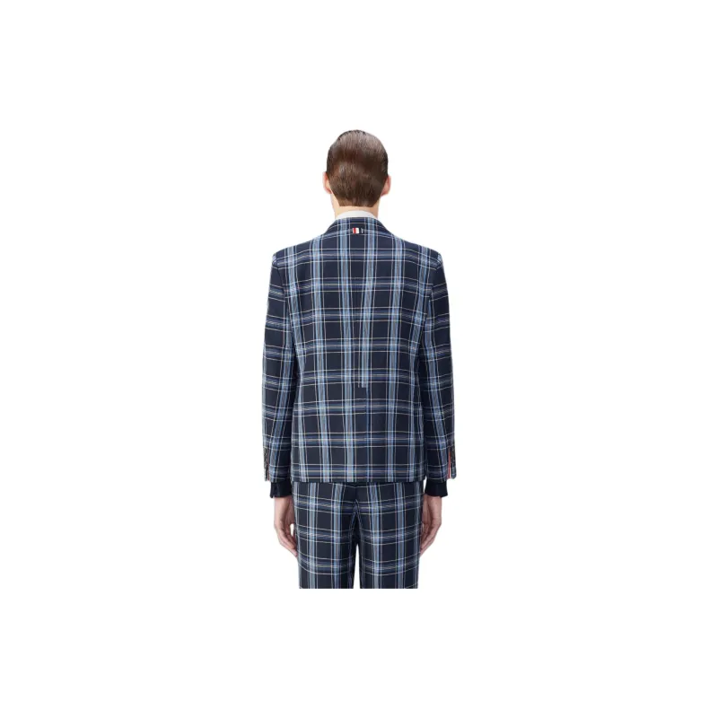 THOM BROWNE Checked Virgin Wool Blend Blazer-2