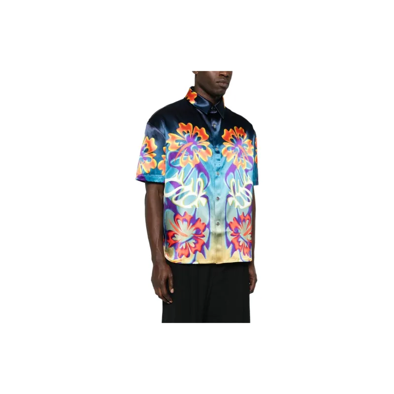 BLUEMARBLE Studded Hibiscus Short Sleeve Shirt-3