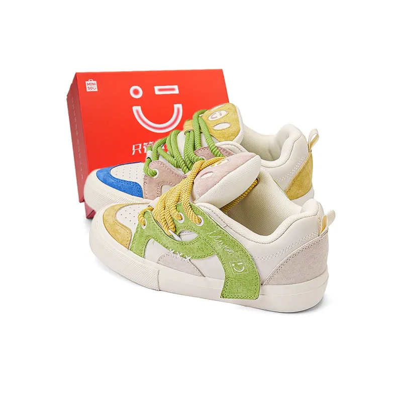 MINISO Low Top Skateboard Shoes Unisex White-6