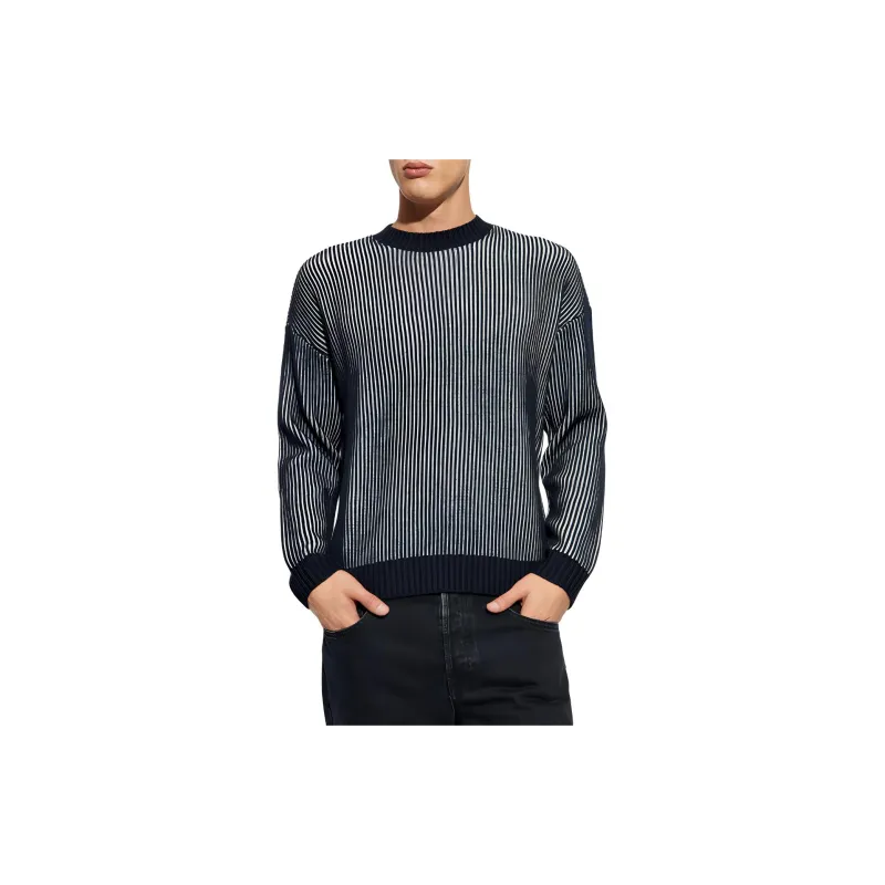 EMPORIO ARMANI Two tone Fisherman rib Sweater-2