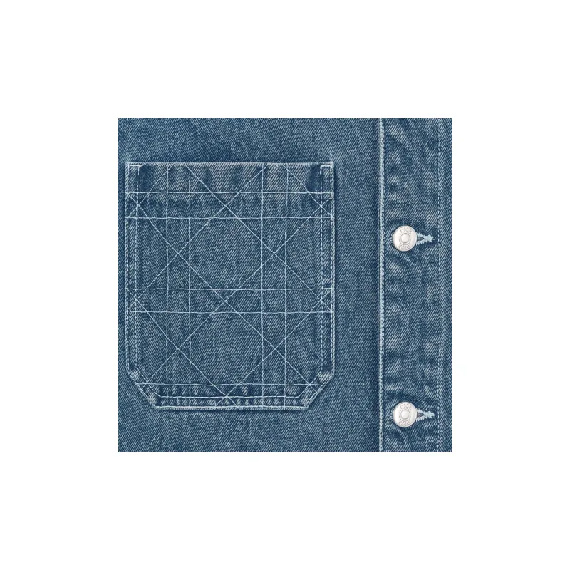 DIOR Logo Embroidered Denim Overshirt-6