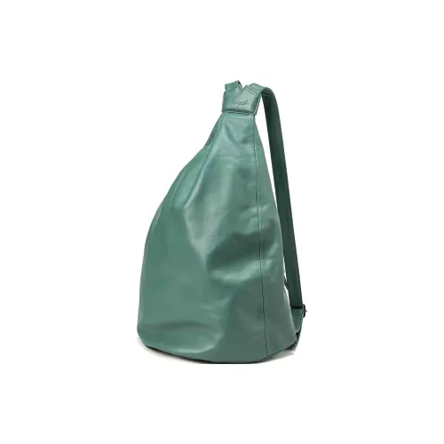 Yohji Yamamoto Cow Leather Backpack Unisex Green