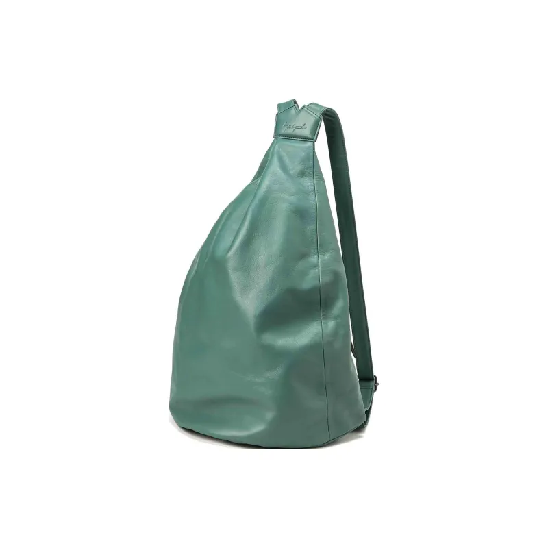 Yohji Yamamoto Cow Leather Backpack Unisex Green-0