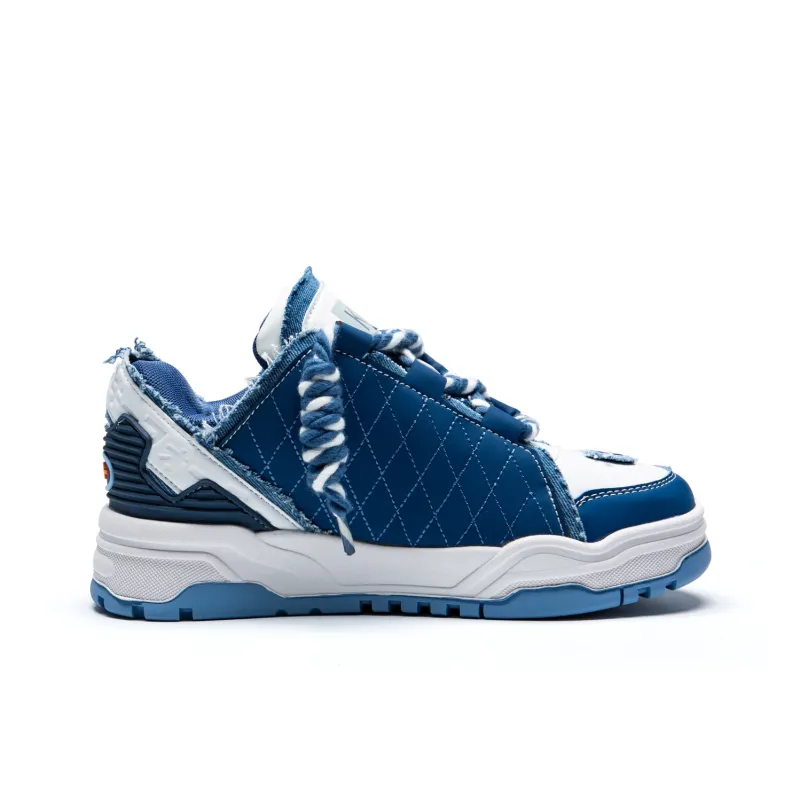 KUX Denim Mini Puffy Wear-Resistant Height Increasing Low-Top Skateboard Shoes Unisex-1