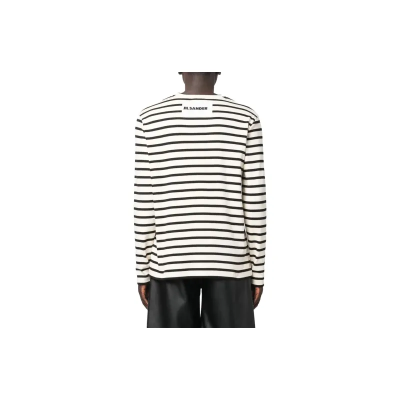 JIL SANDER + Striped Crewneck Sweatshirt-3