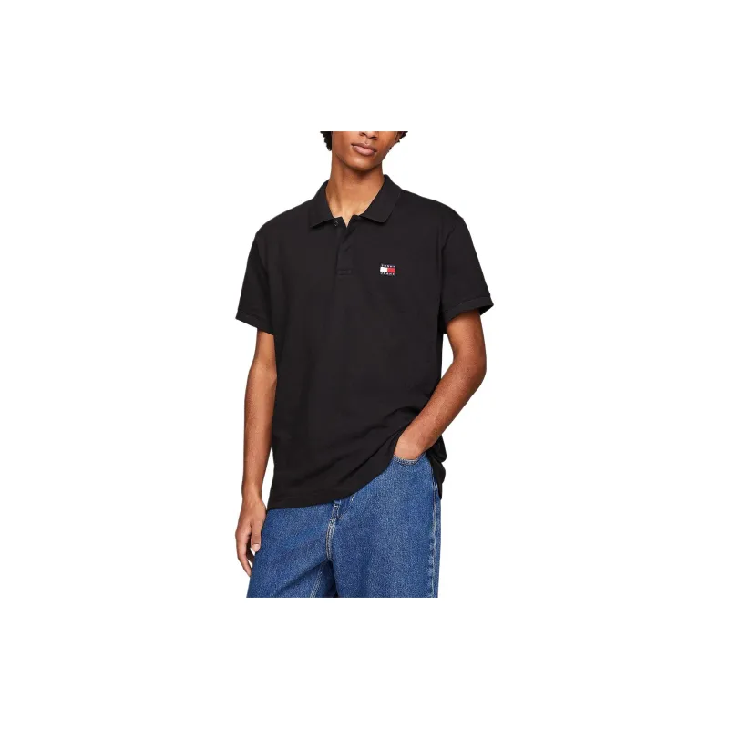 Tommy Hilfiger Badge Regular Fit Polo Shirt Men's Black-3