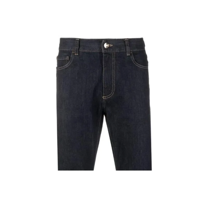 Canali Slim-cut Cotton Jeans-4