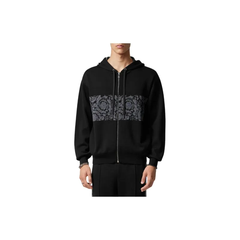 VERSACE Barocco jacquard Zip up Hoodie-2