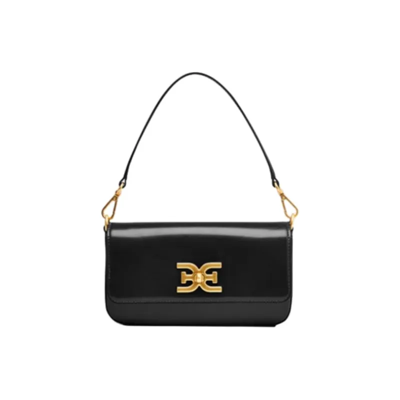 SAM EDELMAN Cow Leather Baguette Bag Shoulder Bag Handbag Shoulder Bag Small Size Women's Dark Brown/Black-0