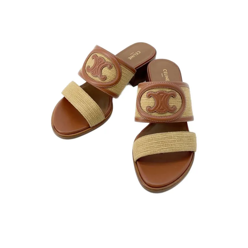 CELINE Slide Slippers Women's Beige-3