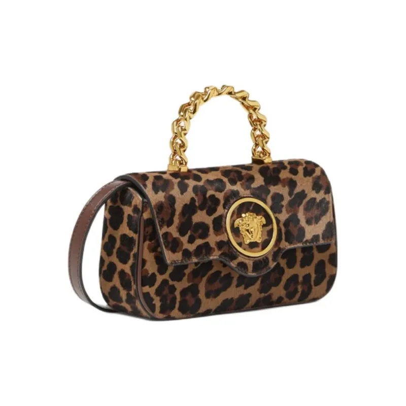VERSACE La Medusa Cow Hair Shoulder Bag, Crossbody Bag, Handbag Mini Women's Leopard Print-1