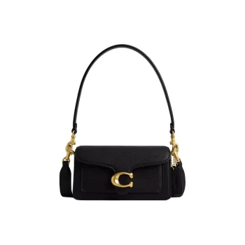 COACH Tabby Polished Pebbled Leather Portable Crossbody Bag Shoulder Bag Small Size Women's Black