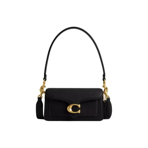 COACH Tabby Polished Pebbled Leather Portable Crossbody Bag Shoulder Bag Small Size Women's Black