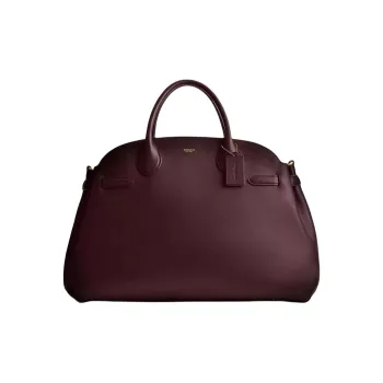 COACH Empire Natural Grain Leather Shoulder Bag, Crossbody Bag, Handbag Large Size Women's Merlot Red