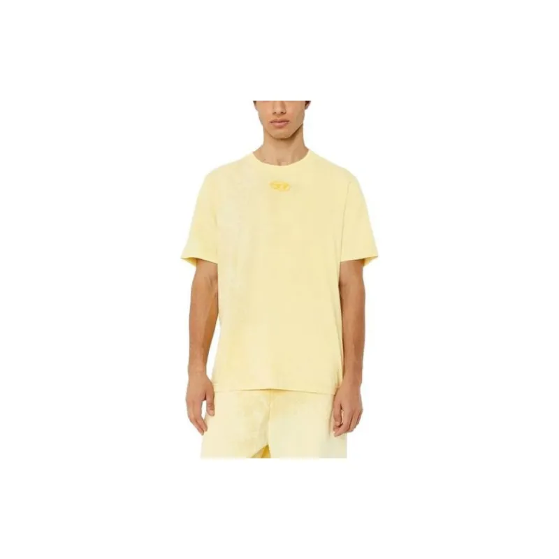 DIESEL OVAL D Series T Shirts Men Yellow-2