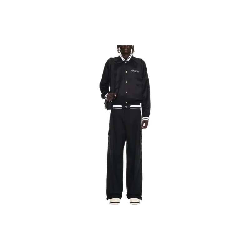 OFF WHITE College Logo Embroidered Bomber Jacket-1